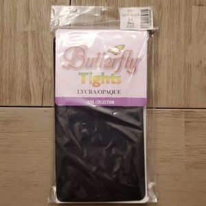 NWT Girls butterfly brand navy opaque tights